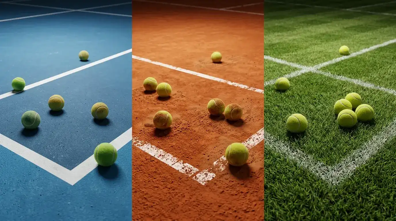 Diferentes superficies de pistas de tenis para análisis de apuestas WTA