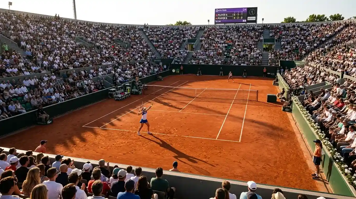 Partido de tenis femenino WTA con estadísticas de apuestas en vivo